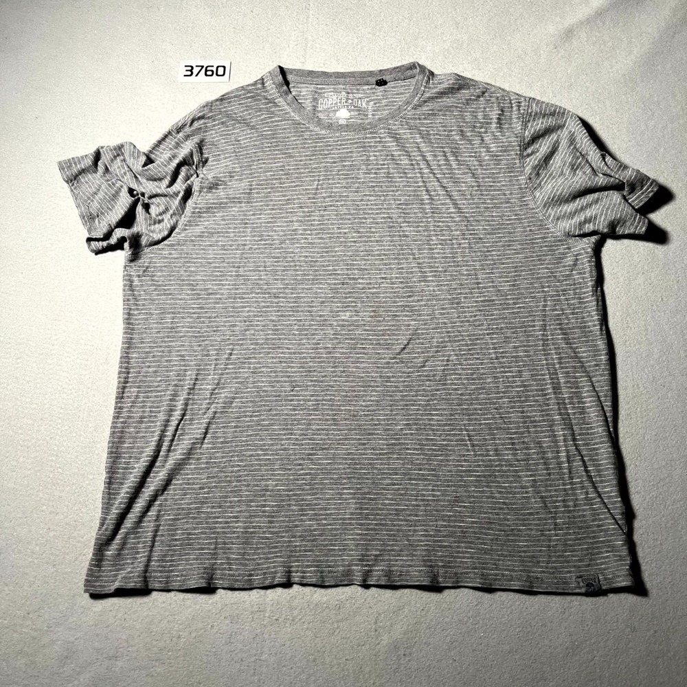 Copper & Oak T Shirt Mens 2XL Heather Gray Striped Cotton Crew Neck Outdoor‎